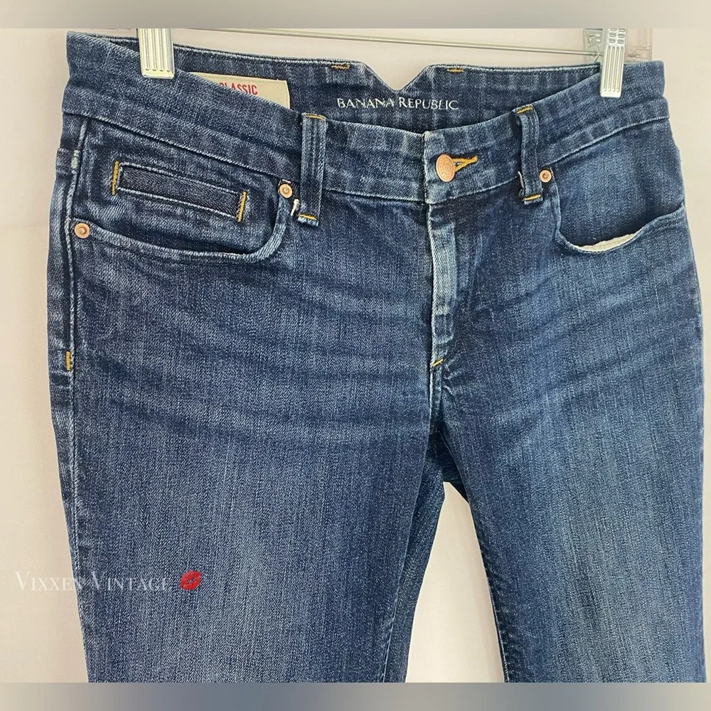 VINTAGE Y2K BANANA REPUBLIC LOW RISE FLAP POCKET 'CLASSIC WIDE-LEG' TROUSERS - Picture 3 of 7